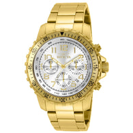 Invicta Men's 45mm Specialty Pilot Chronograph Silver Dial Gold Tone Watch 11369