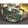 Invicta Pro Diver Titan Men's Luxury Watch Chrono Green Dial - 43mm, Gold