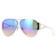 BOTTEGA VENETA BV1066S 001 Pilot Navigator Rainbow Mirror Women's Sunglasses