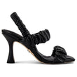 NEW Sam Edelman Marlena Black Ruched Leather Slingback Sandals Size 5 B