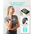 Smart Watch with Alexa Built-in Answer/Make Calls Fitness H.Rate - Cyber beige