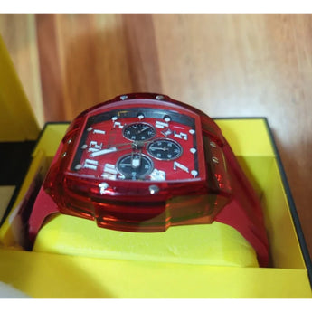 Invicta Men's Watch S1 Rally 47mm Quartz Chronograph Red Silicone Strap Date