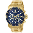 Invicta Pro Diver Scuba 18kt Gold Plated Steel Chronograph Blue 48mm Watch New