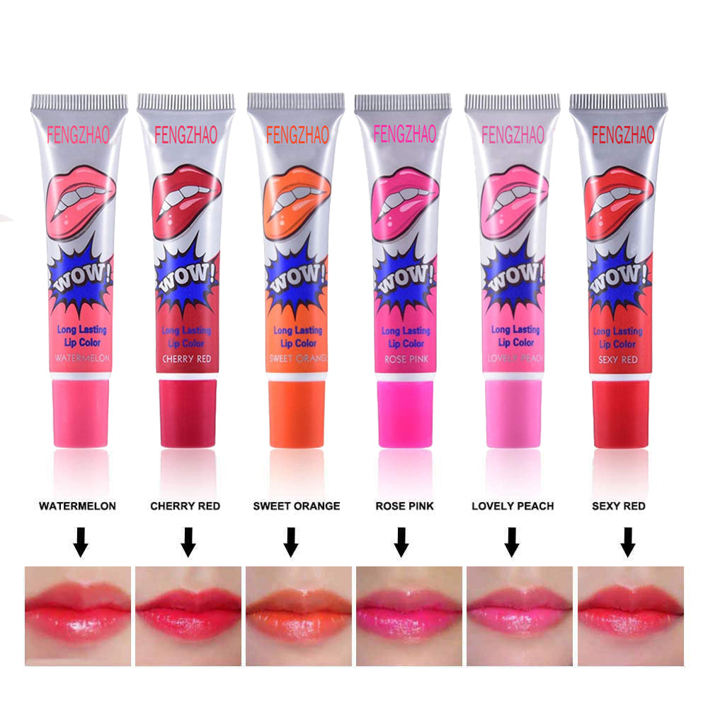 FENGZHAO 6 Colors Lip Stain Tattoo Magic Color Peel Off Mask Tint Long Lasting Waterproof VeniCare
