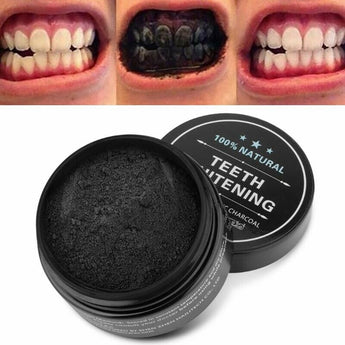Organic Coconut Activated Charcoal Whitener Vegan Natural Teeth Whitening Powder.