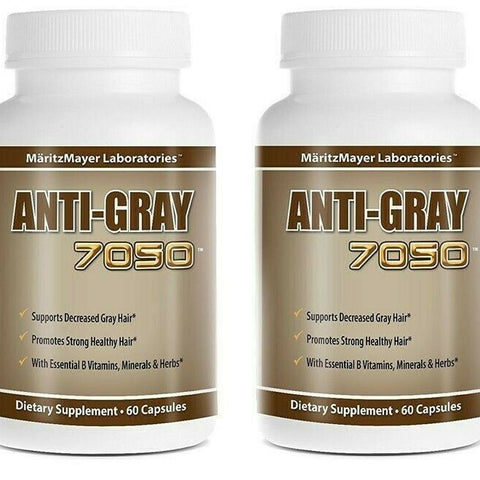 4 Bottles Anti Gray Hair 7050 Restore Natural Hair Color Supplement 60 Capsules