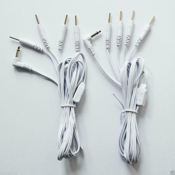 4 PCS ELECTRODE LEAD WIRES Cables for Digital Massager TENS 3.5 mm with 4 pins.