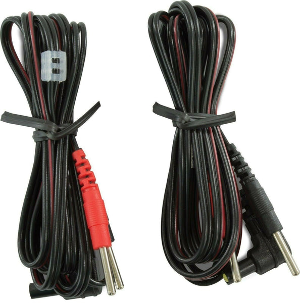 2 Packs Premium Replacement Lead Wires for TENS and EMS units 45" Length Black.