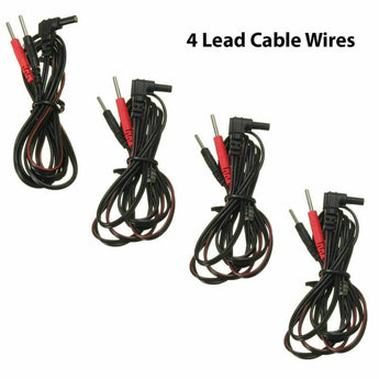 4 Pcs Reusable Black Electrode Lead Wires for Intensity 10 Tens 2500 3000 EMS.
