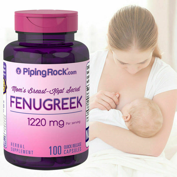 1220mg Fenugreek 100 Capsules Moms Mothers Natural Breast Milk Herbal Supplement