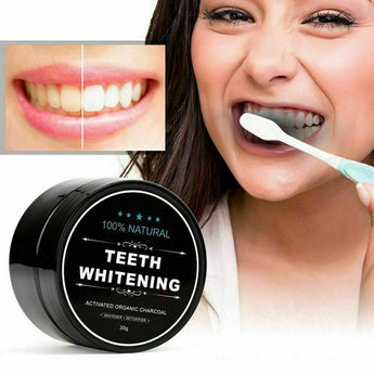 2 Pcs Organic Coconut Activated Charcoal Whitener Natural Teeth Whitening Powder.
