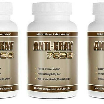 7 Bottles Anti Gray Hair 7050 Restore Natural Hair Color Supplement 60 Capsules