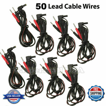 50 TENS Unit Lead Wires FOR INTENSITY 10 TENS 2500 3000 7000 7500 TWIN STIM