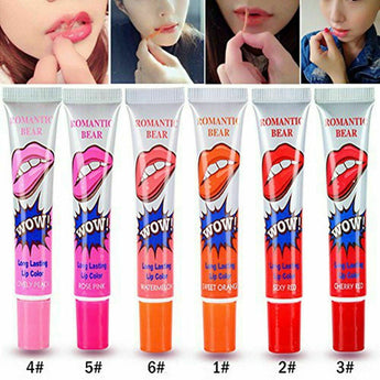 6 Pcs Women Easy Peel Off Long Lasting Makeup Tatto Lip Gloss Lipstick