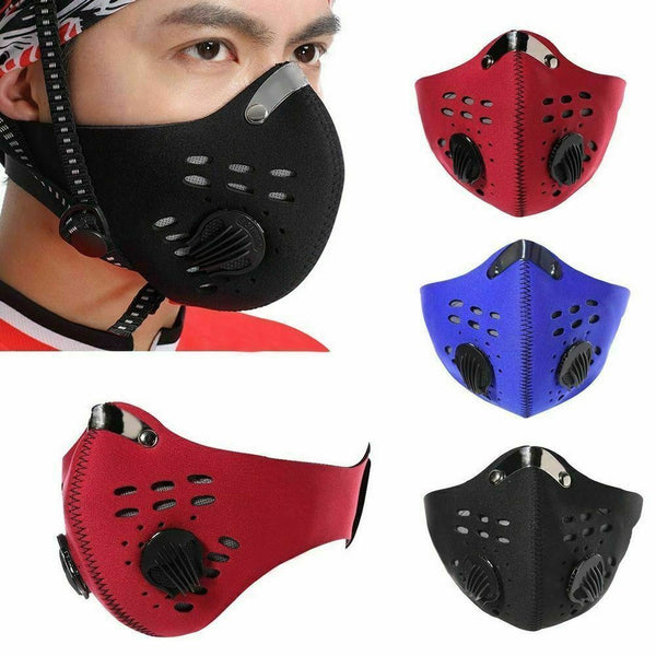 Reusable Outdoor Air Purifying Mouth Face Cover Haze Fog Face Mask with Filter