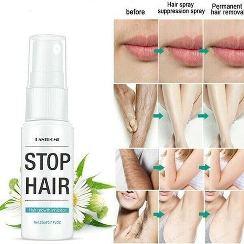 HOT 100% Natural Permanent Hair Removal Spray Stop Hair Growth Inhibitor Remover