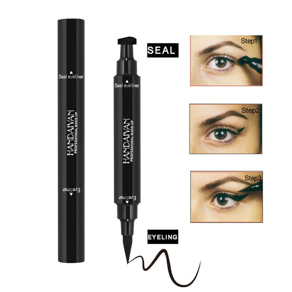 Winged Stamp Pen Long Lasting Waterproof Makeup Cosmetic Liquid Black Eyeliner