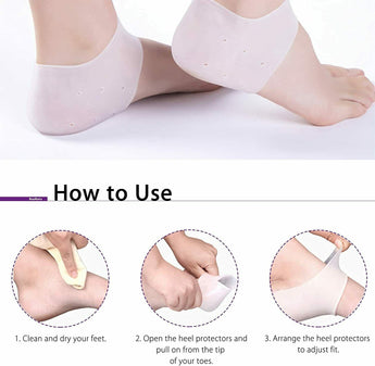 Unisex Heel Protectors Insoles Cracked Heels Feet Care Socks Sleeve Silicone Gel