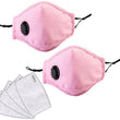 4 Pack Reusable Washable Haze Pollution Cotton Face Mask with 2 Filters