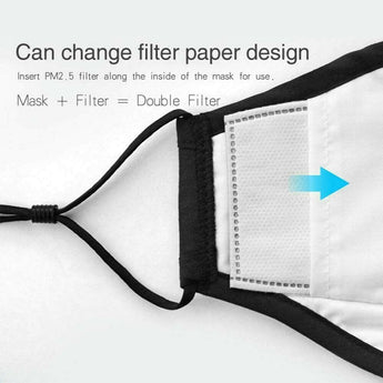 50 Reusable Washable Haze Pollution Cotton Face Mask with 2 Filters mixed colors